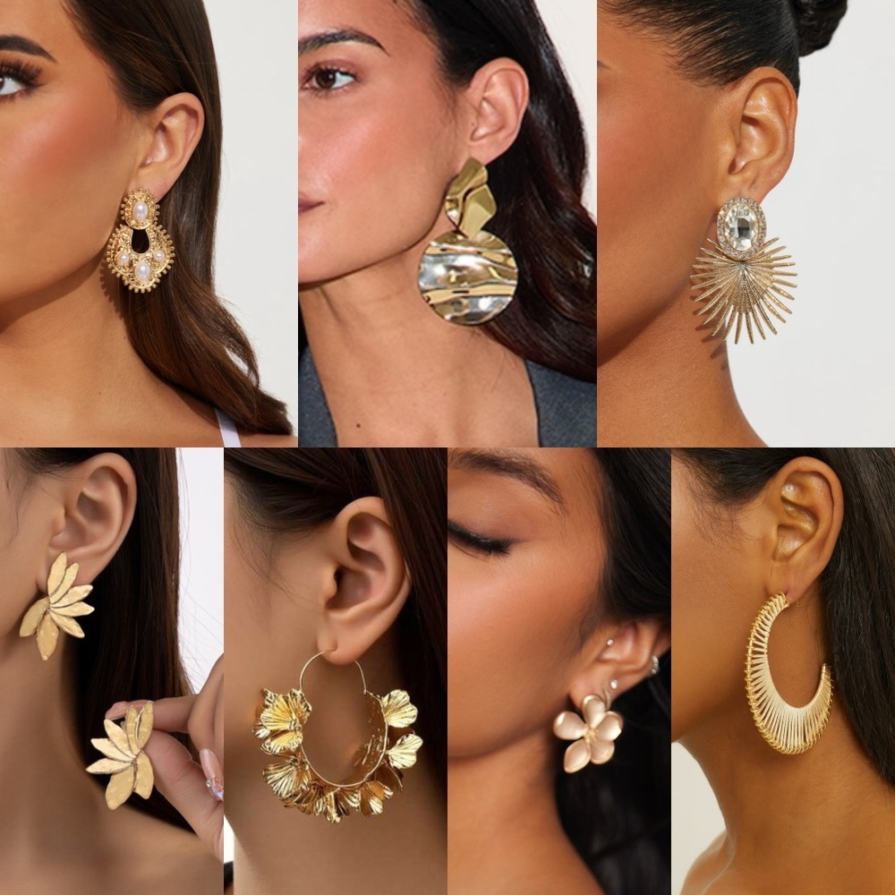 BUNDLE Unworn gold fashion earrings LOT